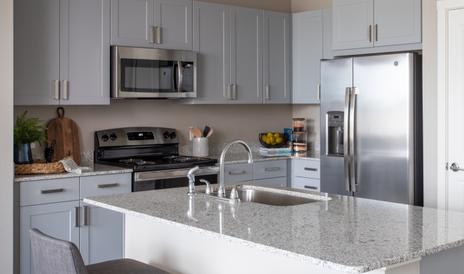 Well-lit kitchen with ample counter space
